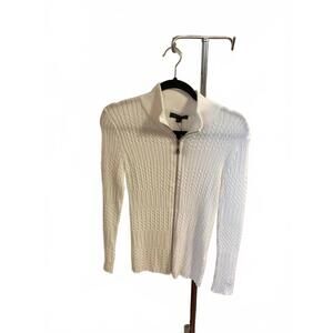 NEW FRENCH KISS women's textured long sleeves cardigan in white